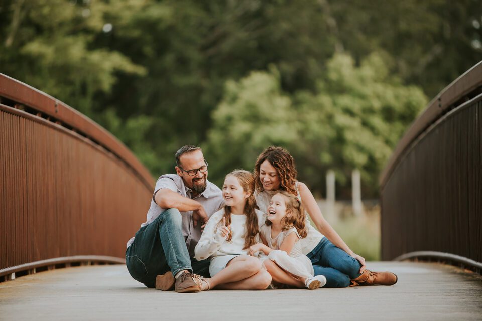 Tampa family on bridge in park family portrait session